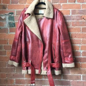 Urban Outfitters Faux Leather Aviator Jacket NWT